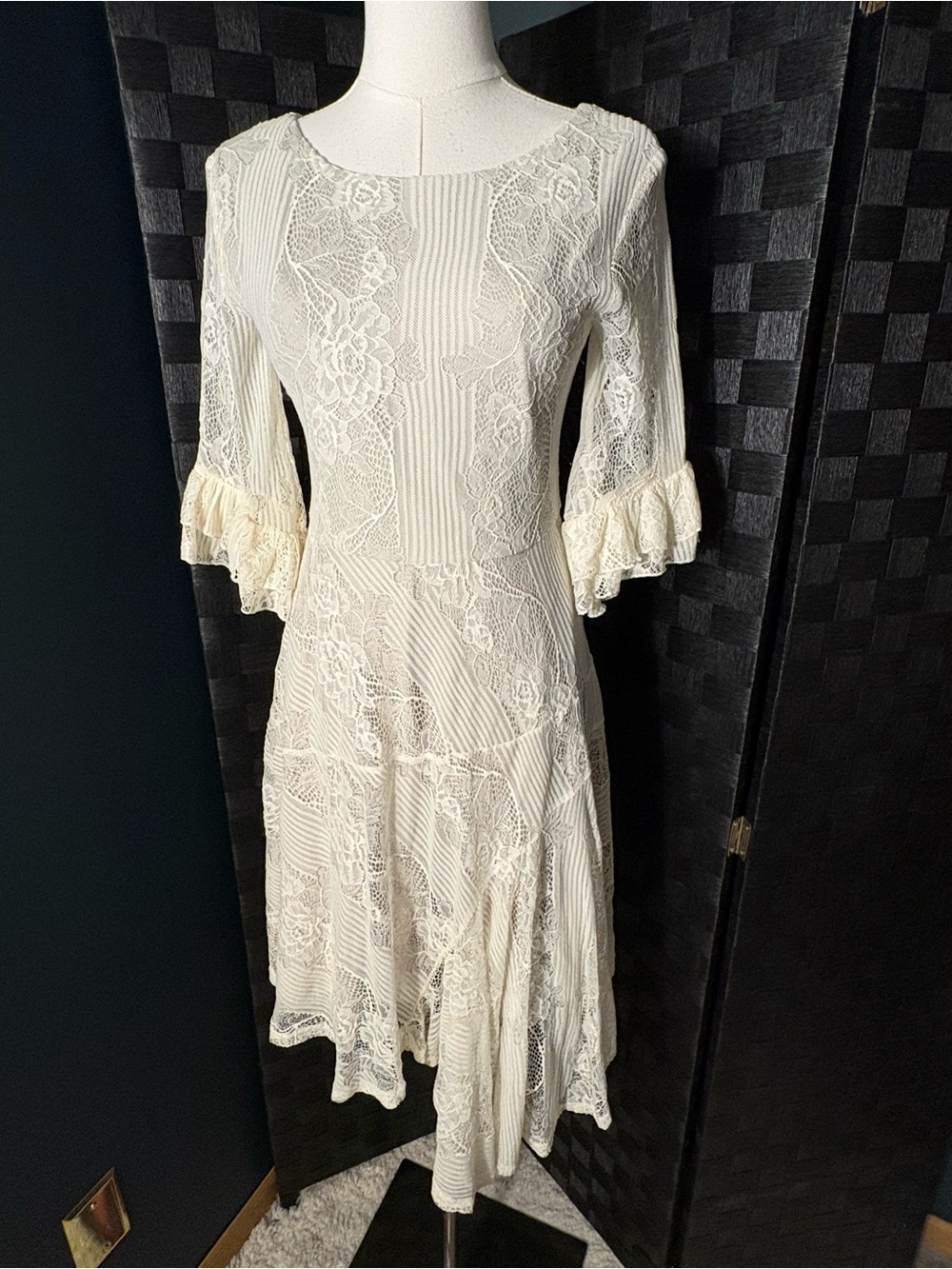 Joyfolie Mia Joy Girl Size 14 Marabel Lace Asymmetrical Dress Cream Cottage
